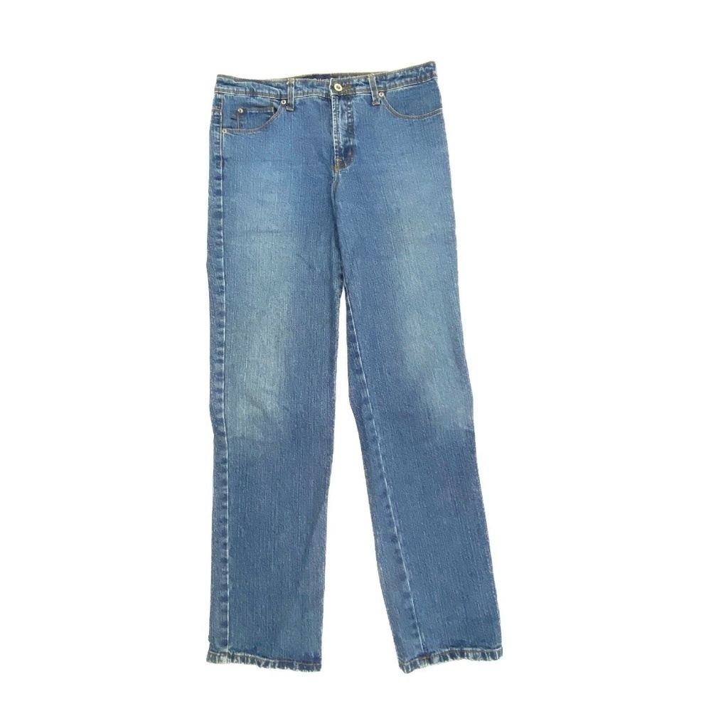BandolinoBlu Allegra Straight Jeans Womens 8 Blue‎ Dark Wash Denim Mid Rise